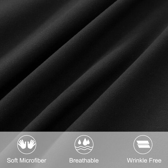 Brushed Microfiber Pillowcases Envelope Closure Soft Long Pillow Case Black - Picture 5 of 6